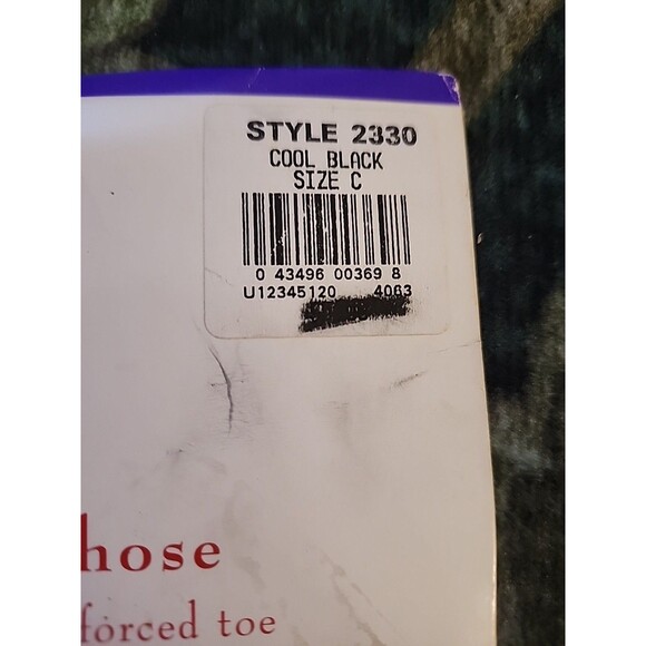 NOS Lord & Taylor Control Top Stretch Size C Cool Black Pantyhose Day Sheer New - Picture 2 of 5